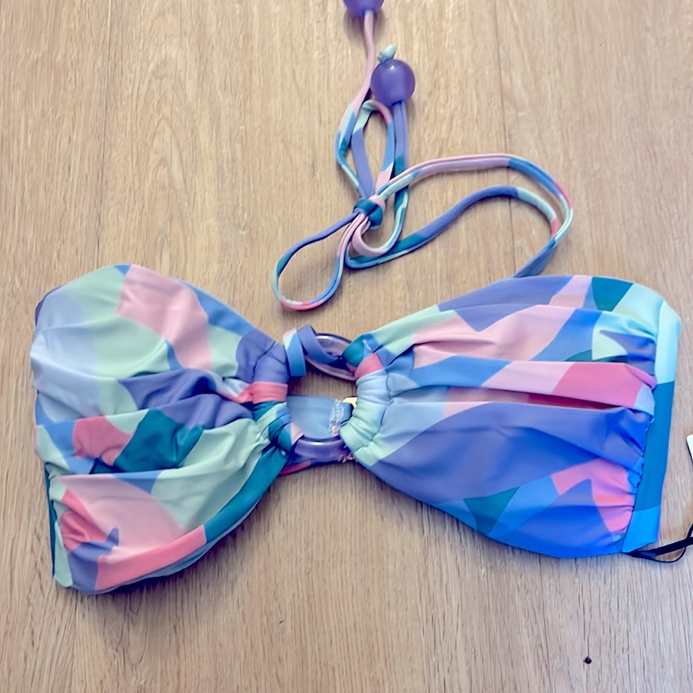 Beach riot jasmine mauve mod camp halter bikini top